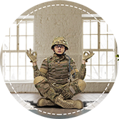 Yoga therapy for Military Veterans helping them cope with physical and mental needs in Oakland County, Michigan. Yogamedics is the medically oriented Yoga process.
